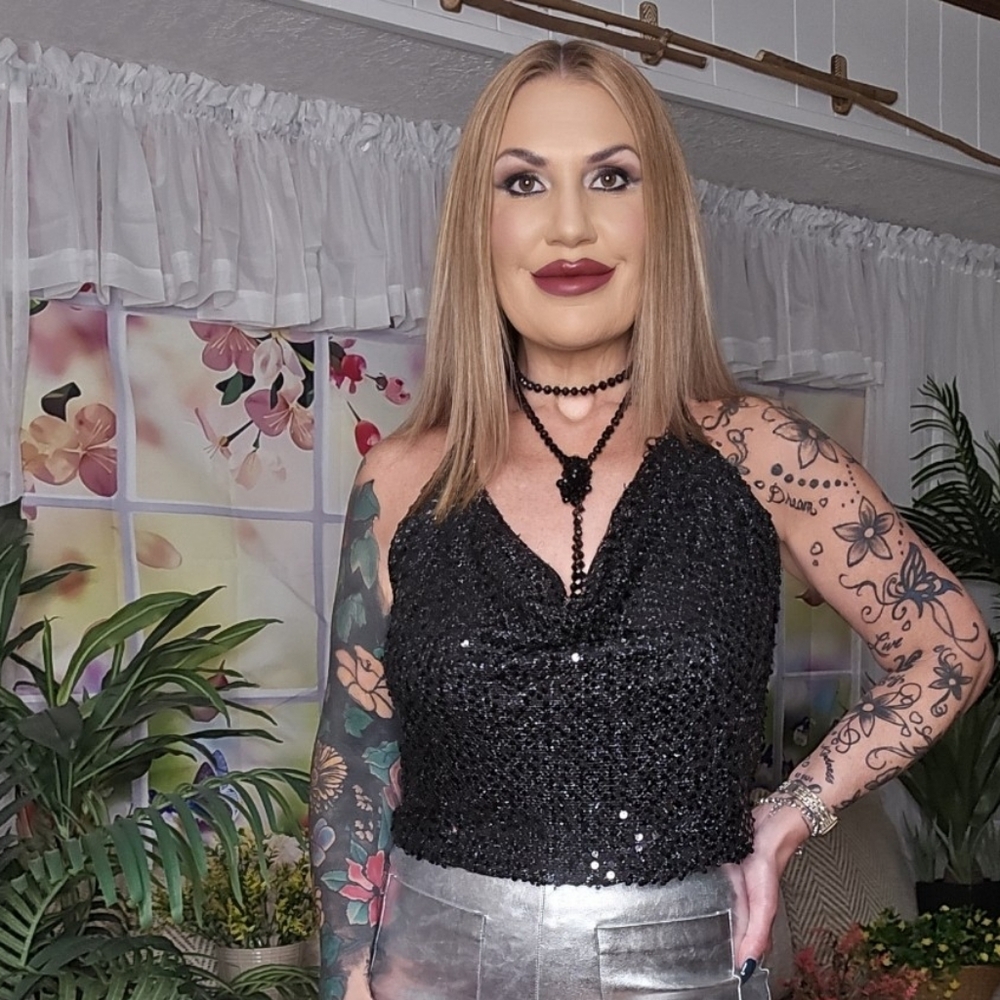 Black Sleeveless Sequin Top